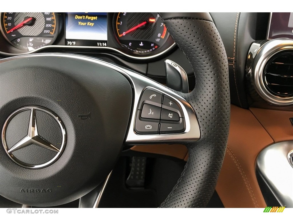 2019 Mercedes-Benz AMG GT C Roadster Saddle Brown Steering Wheel Photo #130750092