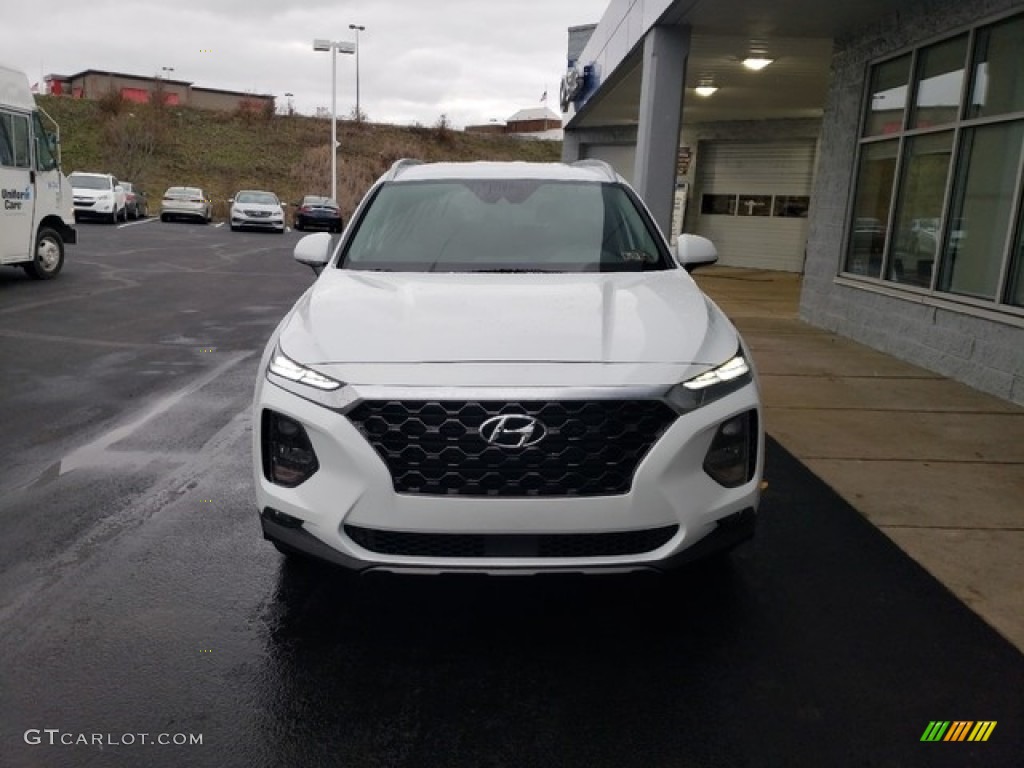 2019 Santa Fe SEL Plus AWD - Quartz White / Espresso/Gray photo #2