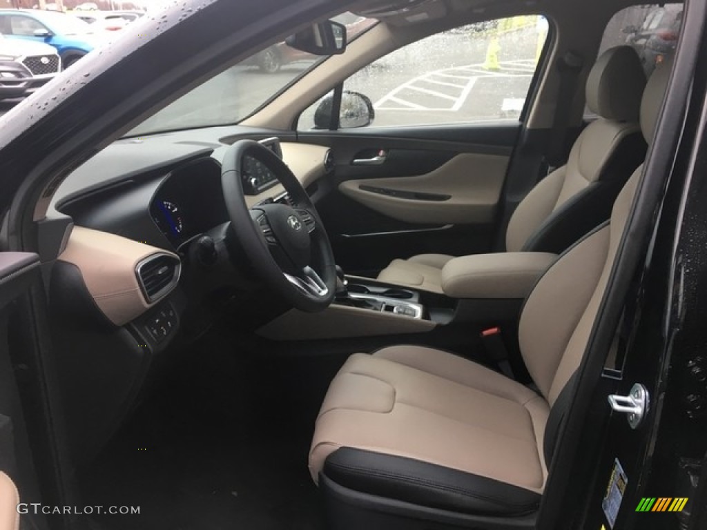 Black/Beige Interior 2019 Hyundai Santa Fe Limited AWD Photo #130762062