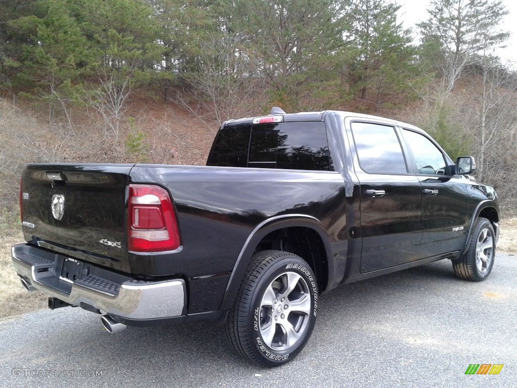 2019 1500 Laramie Crew Cab 4x4 - Diamond Black Crystal Pearl / Black photo #6