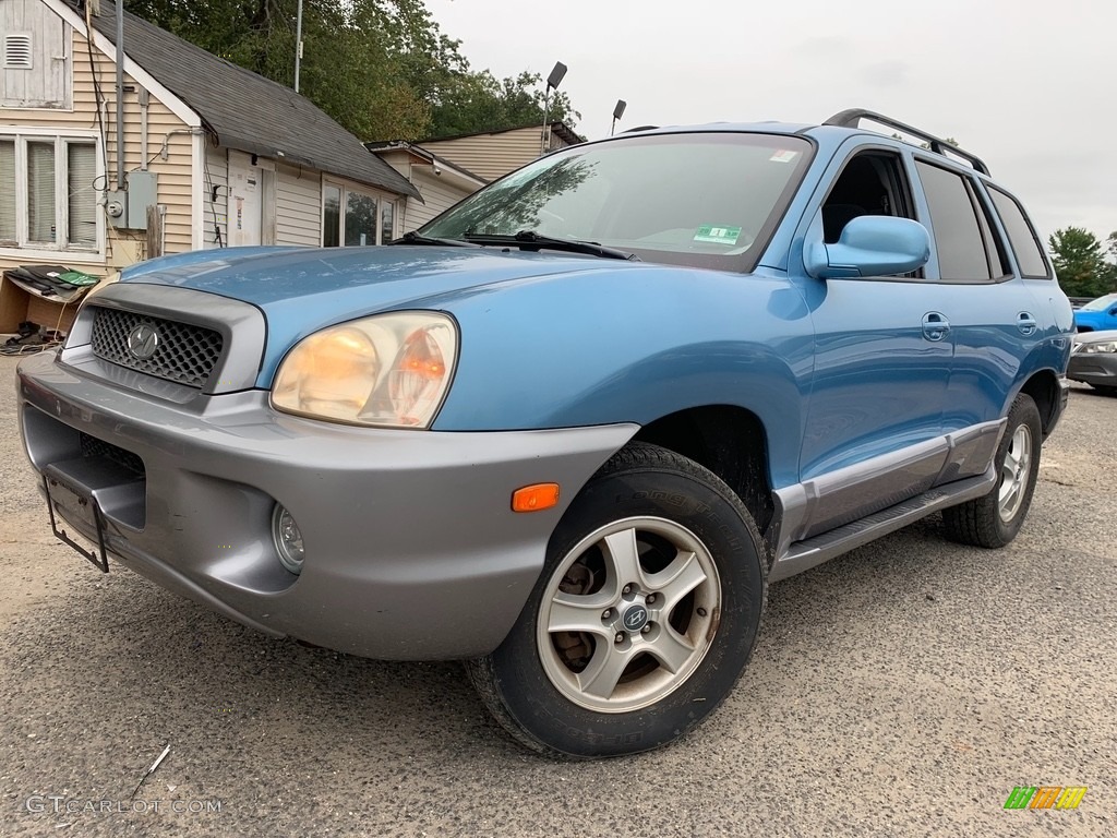2003 Santa Fe GLS - Crystal Blue / Gray photo #13