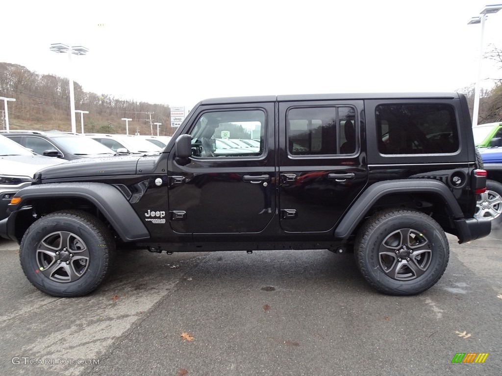 Black 2019 Jeep Wrangler Unlimited Sport 4x4 Exterior Photo #130768275