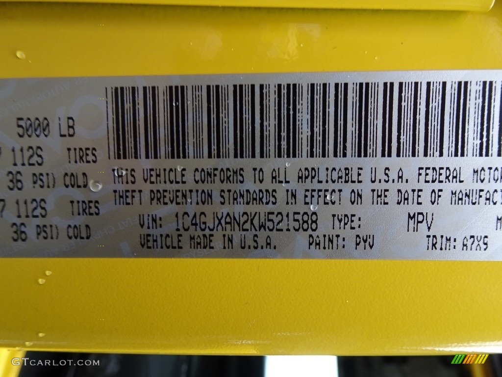 2019 Wrangler Color Code PYV for Hellayella Photo #130769013