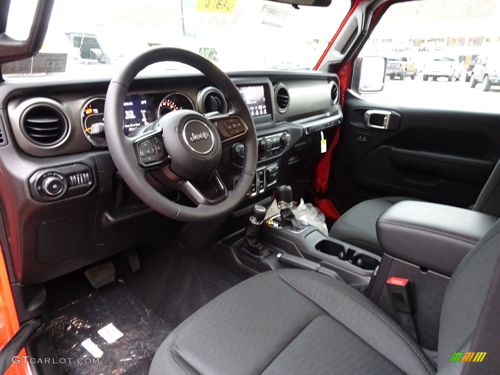 Black Interior 2019 Jeep Wrangler Sport 4x4 Photo #130769250