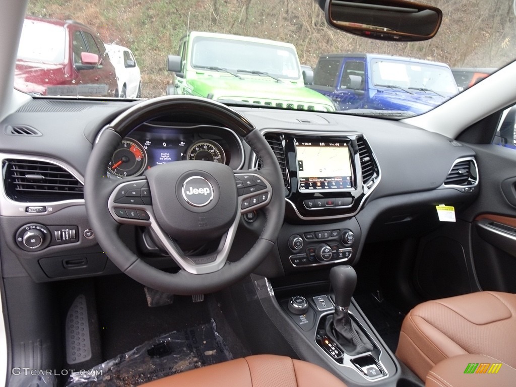 Black/Tan Interior 2019 Jeep Cherokee Overland 4x4 Photo #130769490