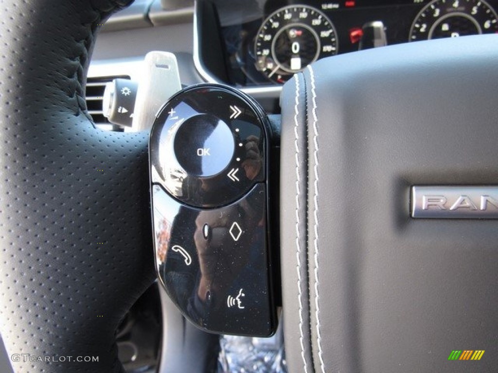 2019 Land Rover Range Rover Sport SVR Ebony/Ebony Steering Wheel Photo #130777686
