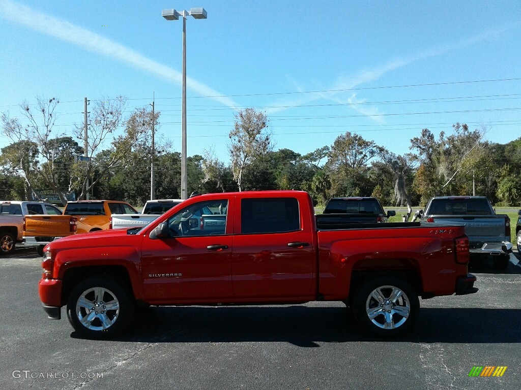 2018 Silverado 1500 Custom Crew Cab 4x4 - Red Hot / Dark Ash/Jet Black photo #2