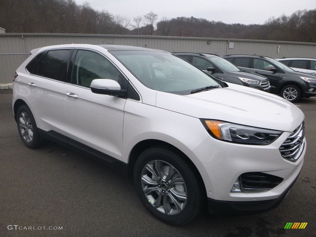 White Platinum 2019 Ford Edge Titanium AWD Exterior Photo #130790726