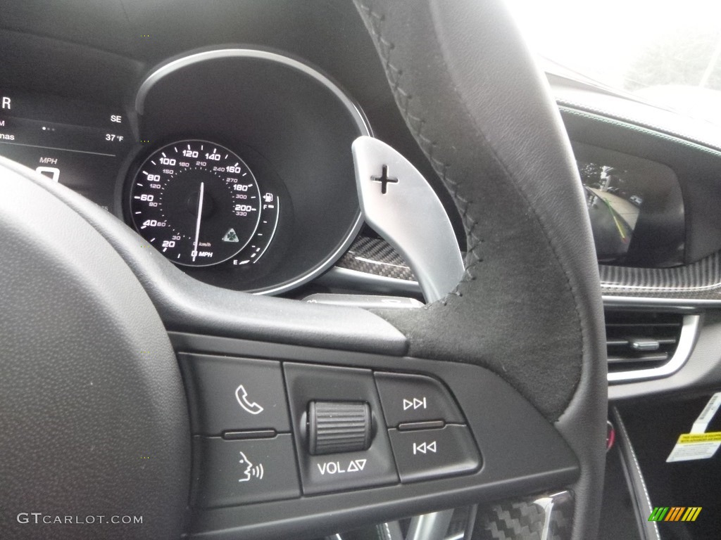 2019 Alfa Romeo Stelvio Quadrifoglio AWD Black Steering Wheel Photo #130799079