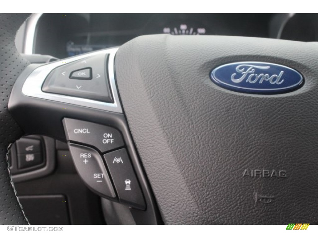 2019 Ford Edge ST AWD Ebony Steering Wheel Photo #130804206