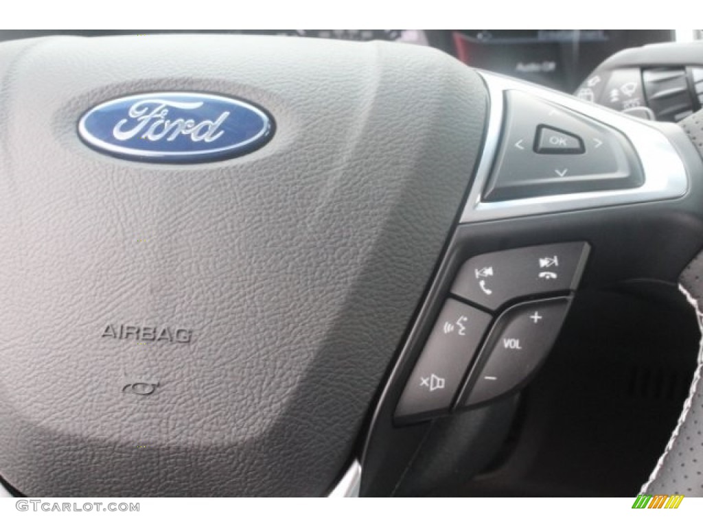 2019 Ford Edge ST AWD Ebony Steering Wheel Photo #130804216