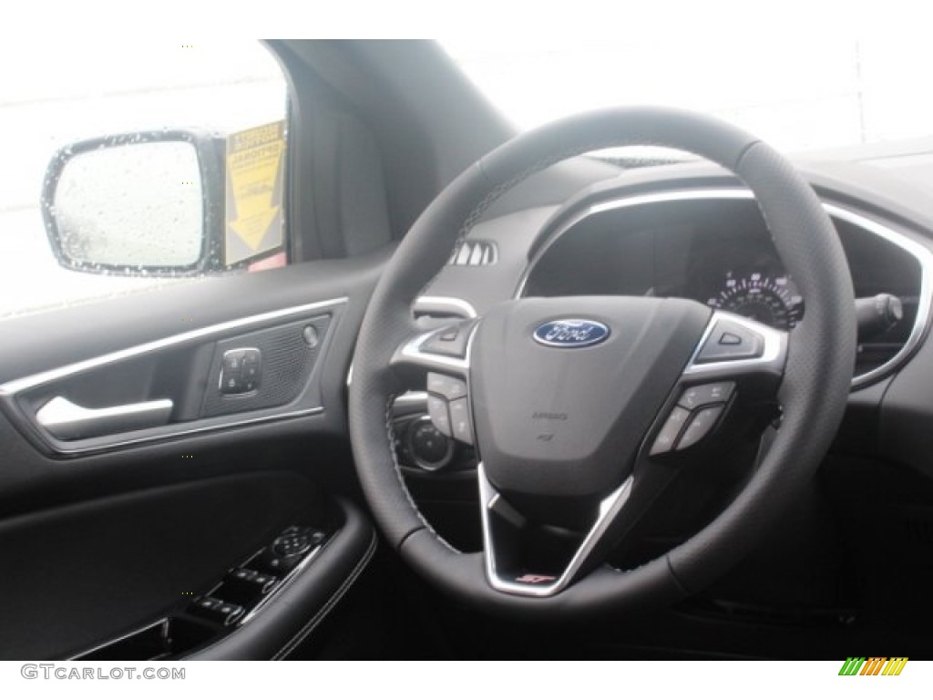 2019 Ford Edge ST AWD Ebony Steering Wheel Photo #130804284