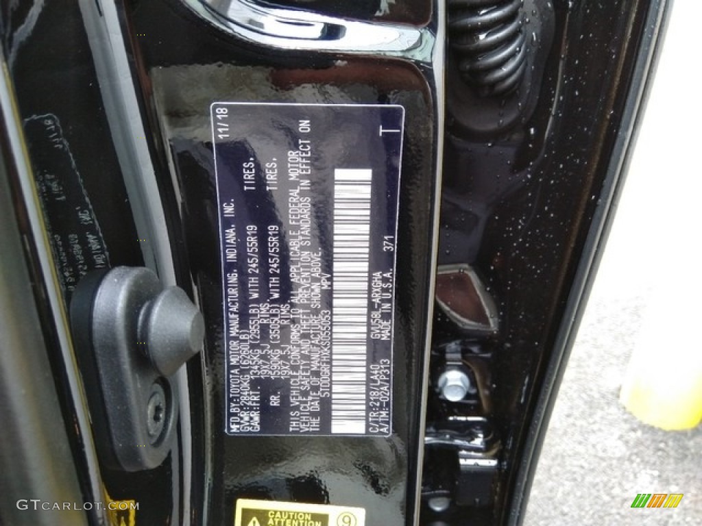 2019 Highlander Color Code 218 for Midnight Black Metallic Photo #130805958