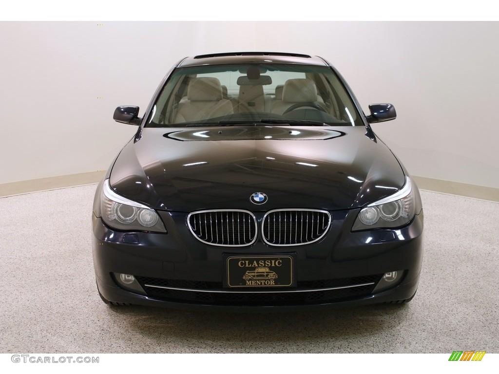 2009 5 Series 535xi Sedan - Monaco Blue Metallic / Cream Beige Dakota Leather photo #2