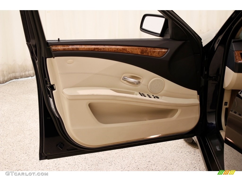 2009 5 Series 535xi Sedan - Monaco Blue Metallic / Cream Beige Dakota Leather photo #4