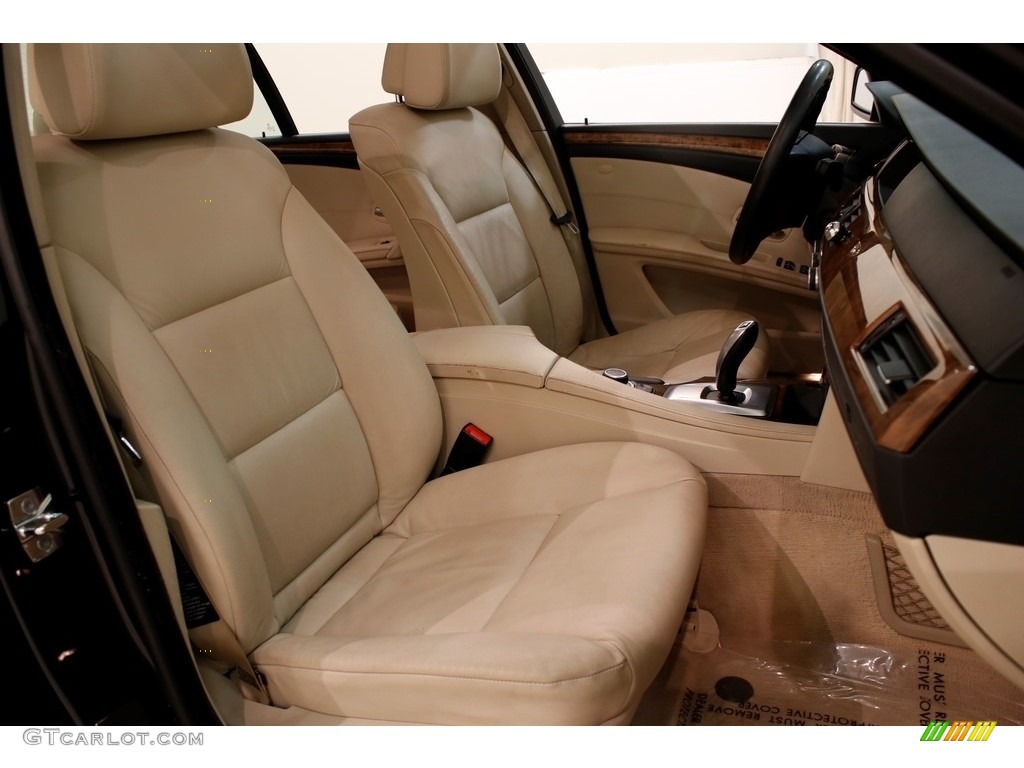 2009 5 Series 535xi Sedan - Monaco Blue Metallic / Cream Beige Dakota Leather photo #20