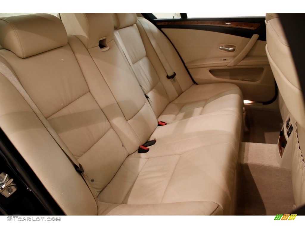 2009 5 Series 535xi Sedan - Monaco Blue Metallic / Cream Beige Dakota Leather photo #21
