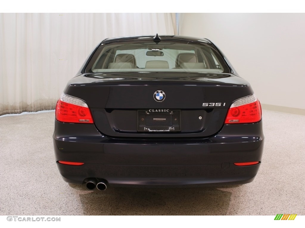 2009 5 Series 535xi Sedan - Monaco Blue Metallic / Cream Beige Dakota Leather photo #24
