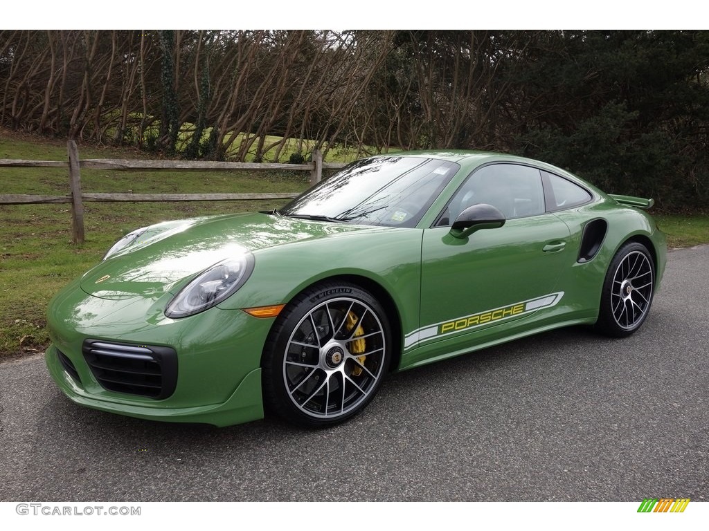 Custom Color (Green) 2019 Porsche 911 Turbo S Coupe Exterior Photo #130808262