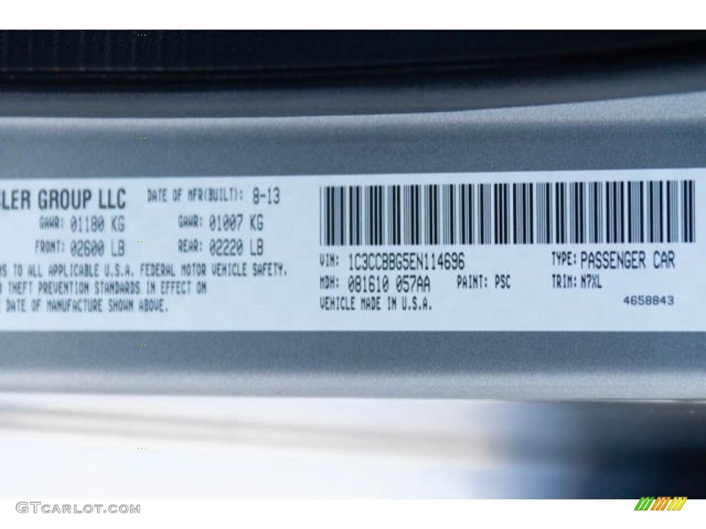 2014 200 Touring Sedan - Billet Silver Metallic / Black photo #35