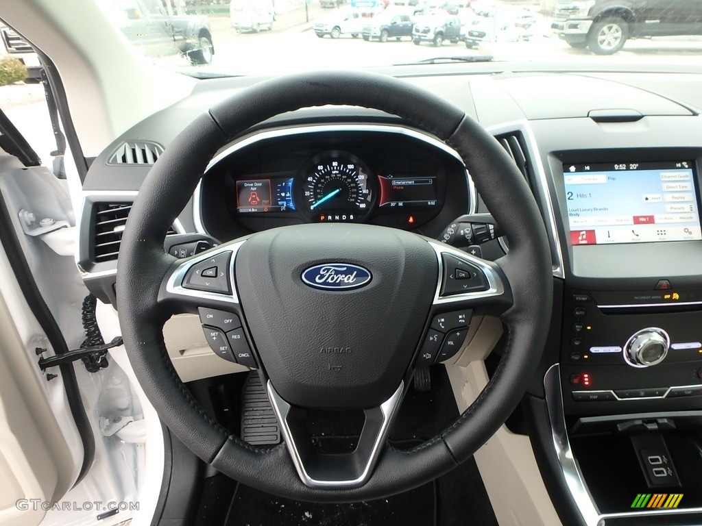 2019 Ford Edge Titanium AWD Ebony Steering Wheel Photo #130831242
