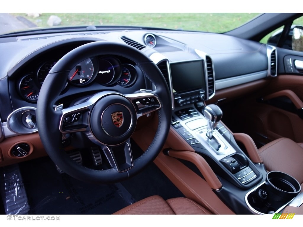 2017 Porsche Cayenne S Black/Cohiba Brown Dashboard Photo #130832340