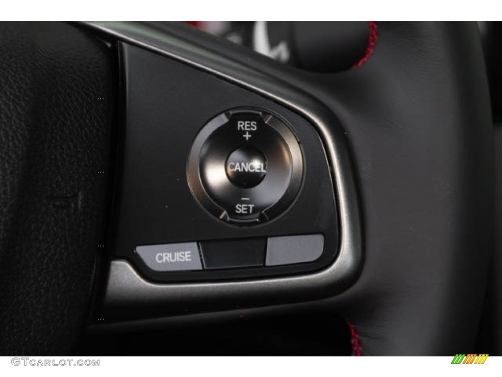 2019 Honda Civic Si Coupe Black Steering Wheel Photo #130835589
