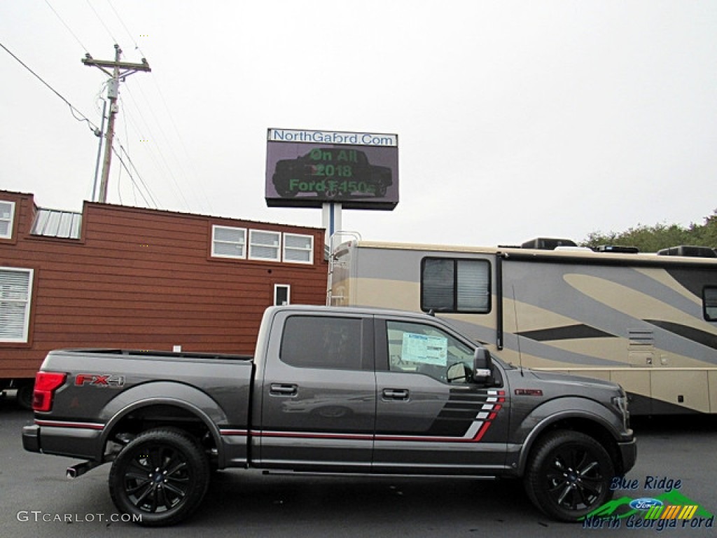 2019 F150 Lariat Sport SuperCrew 4x4 - Magnetic / Sport Black/Red photo #7