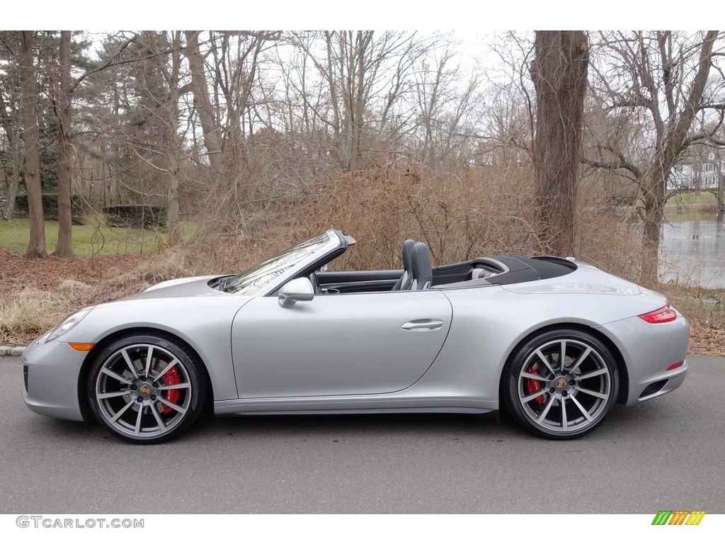 2017 911 Carrera 4S Cabriolet - GT Silver Metallic / Black photo #3