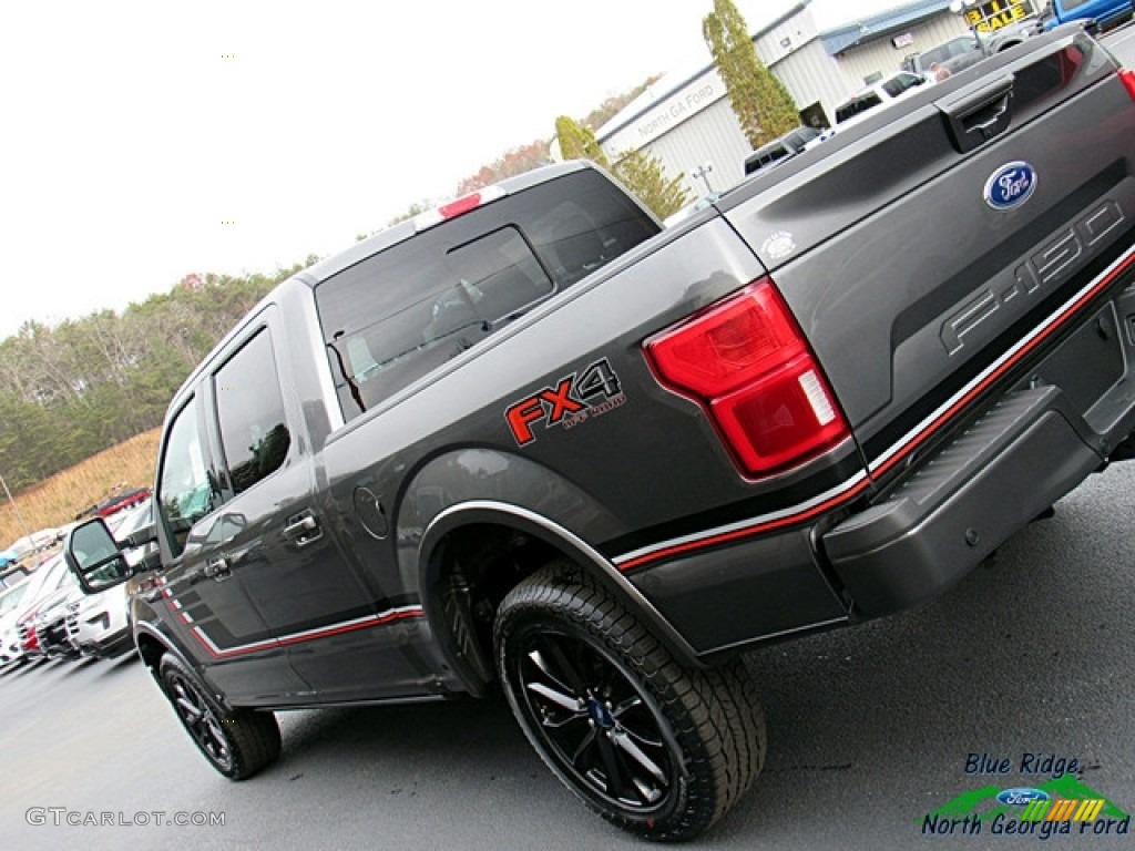 2019 F150 Lariat Sport SuperCrew 4x4 - Magnetic / Sport Black/Red photo #39