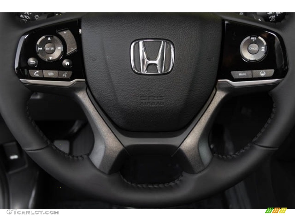 2019 Honda Pilot Touring Black Steering Wheel Photo #130839447