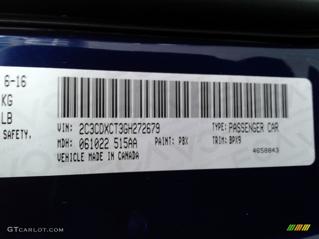 2016 Charger R/T - Jazz Blue Pearl Coat / Black photo #32
