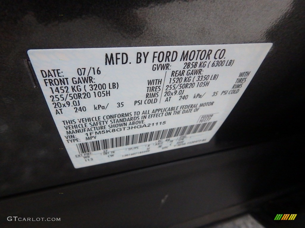 2017 Explorer Sport 4WD - Magnetic / Ebony Black photo #23