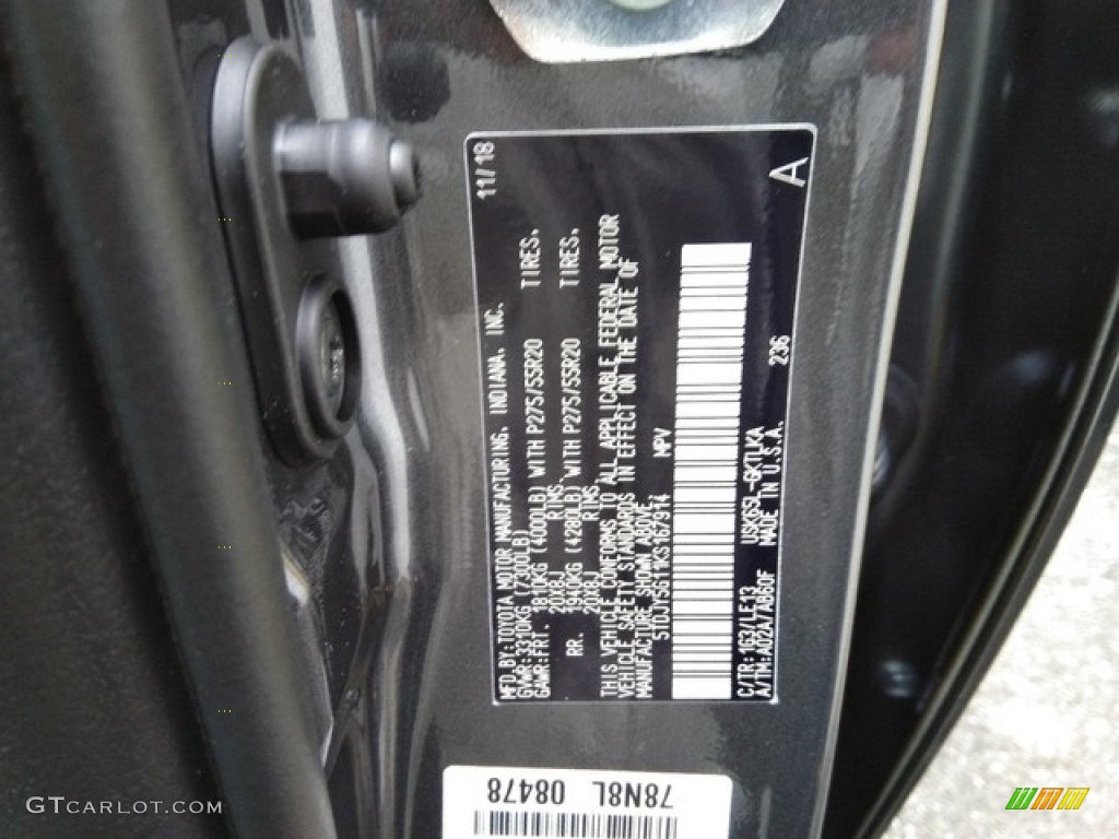 2019 Sequoia Color Code 1G3 for Magnetic Gray Metallic Photo #130844430