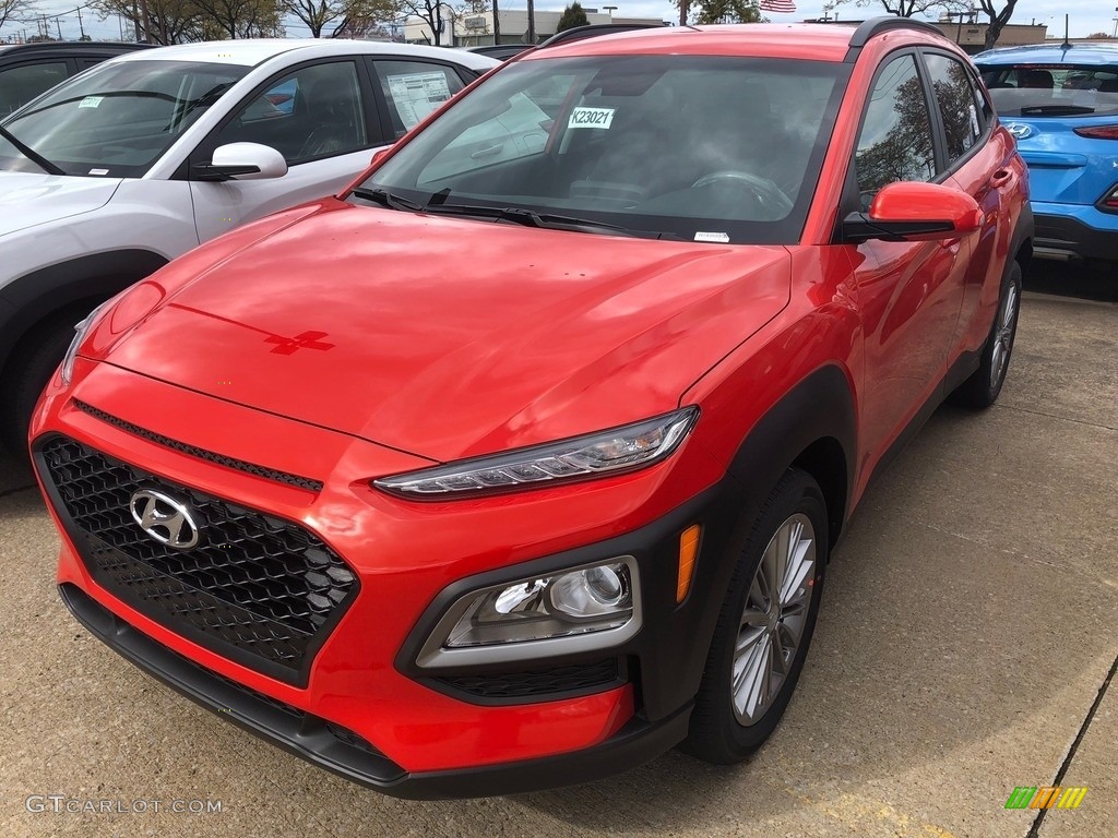 2019 Kona SEL AWD - Sunset Orange / Gray/Black photo #1