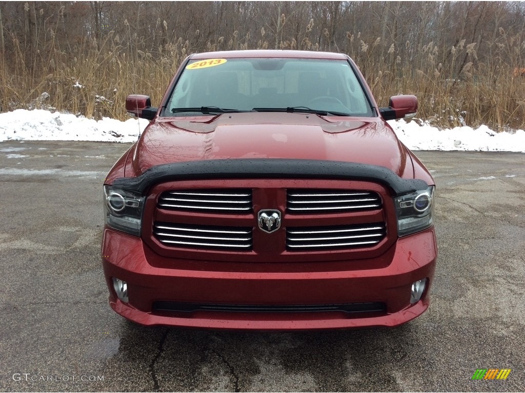2013 1500 Sport Quad Cab 4x4 - Deep Cherry Red Pearl / Black photo #2