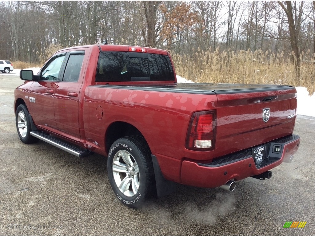 2013 1500 Sport Quad Cab 4x4 - Deep Cherry Red Pearl / Black photo #4