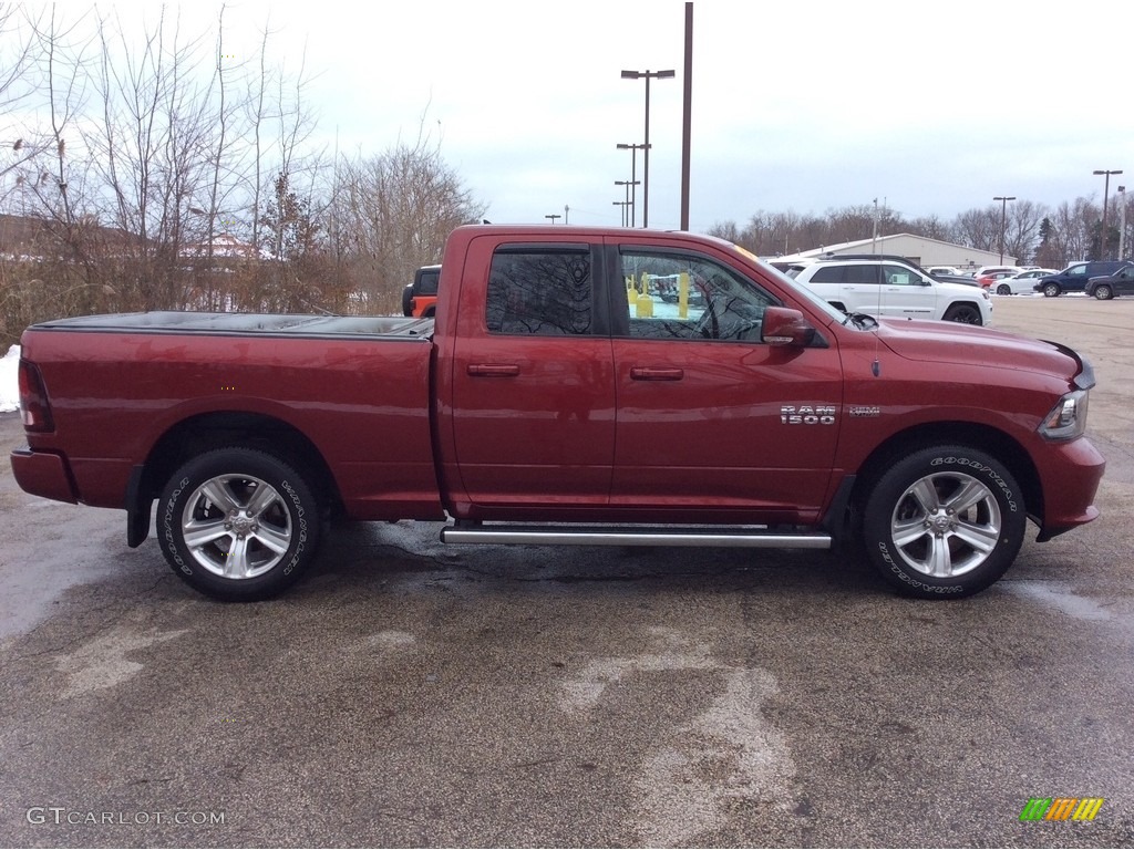 2013 1500 Sport Quad Cab 4x4 - Deep Cherry Red Pearl / Black photo #8