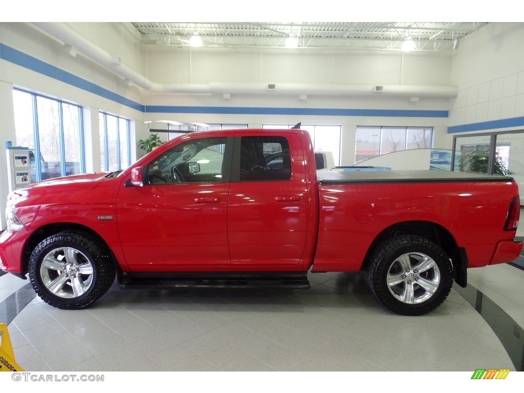 2014 1500 Sport Quad Cab 4x4 - Flame Red / Black photo #2