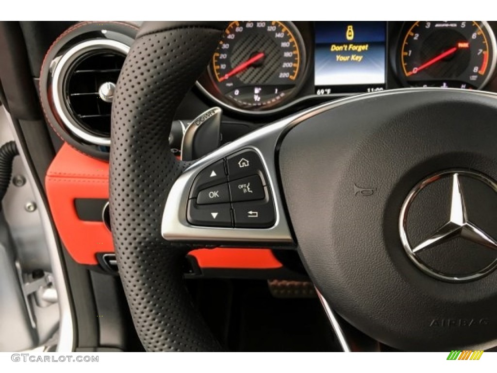 2019 Mercedes-Benz AMG GT C Coupe Black Steering Wheel Photo #130871757