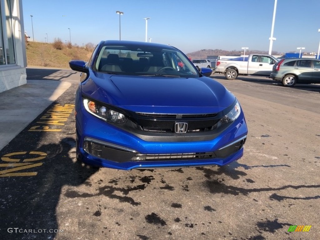 2019 Civic LX Sedan - Agean Blue Metallic / Black photo #4