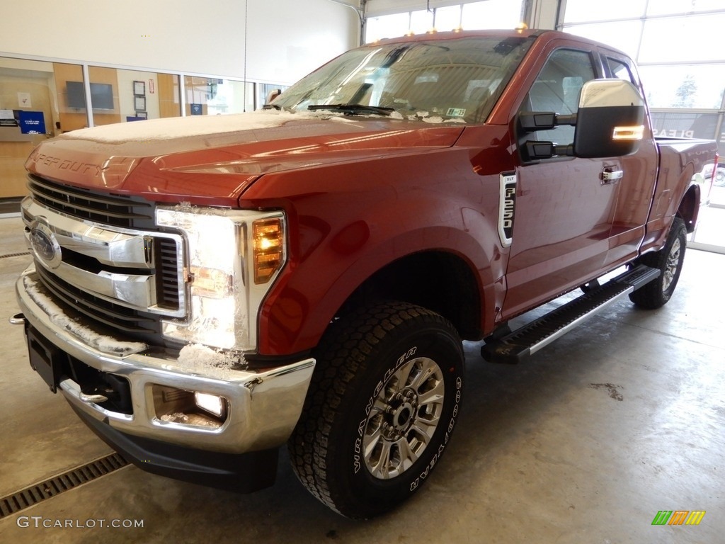 2019 F250 Super Duty XLT SuperCab 4x4 - Ruby Red / Earth Gray photo #4