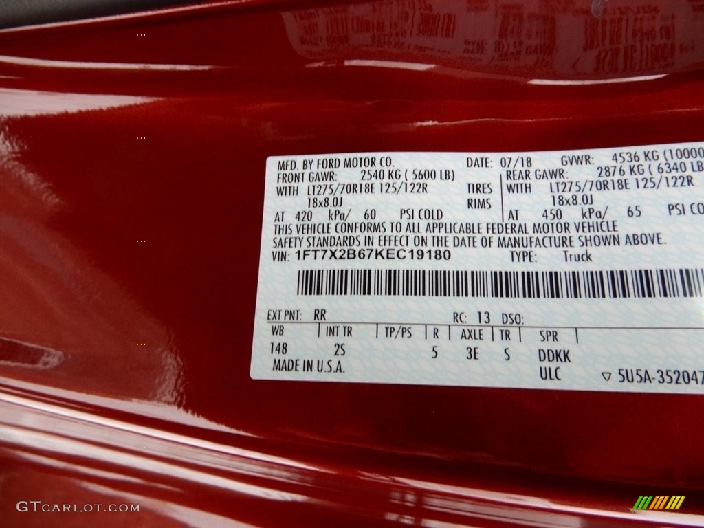 2019 F250 Super Duty XLT SuperCab 4x4 - Ruby Red / Earth Gray photo #10