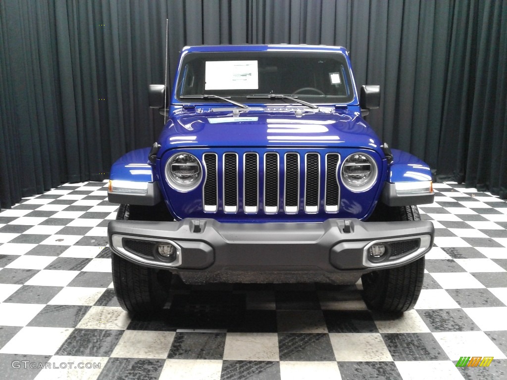 2019 Wrangler Unlimited Sahara 4x4 - Ocean Blue Metallic / Black photo #3