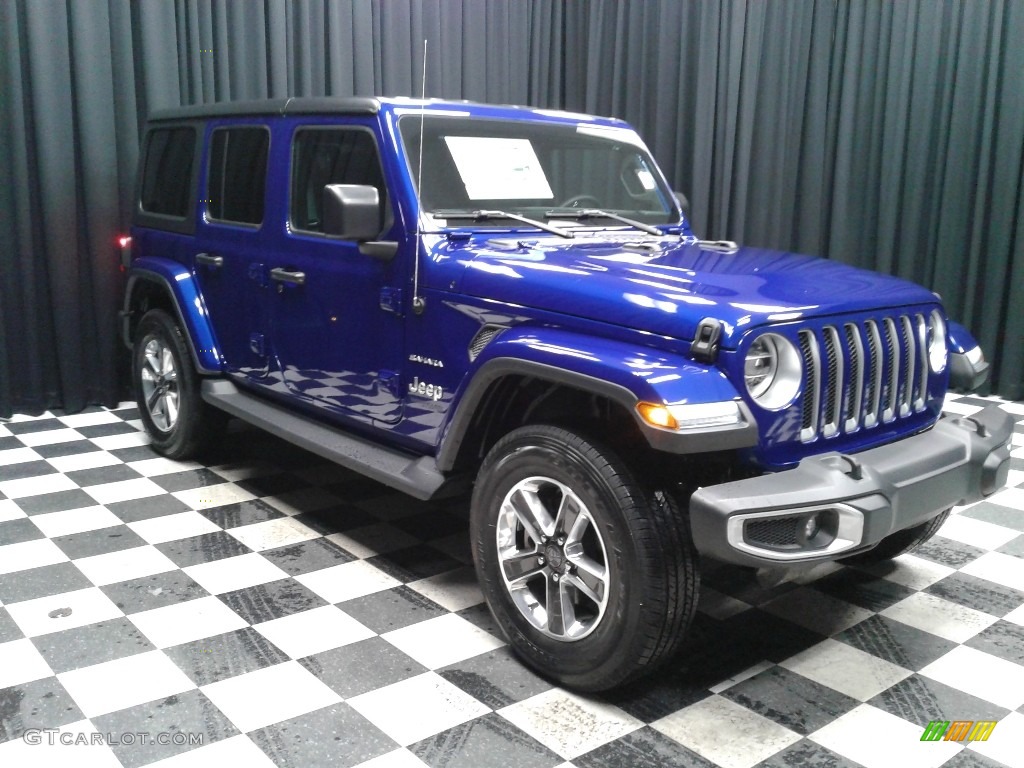 Ocean Blue Metallic 2019 Jeep Wrangler Unlimited Sahara 4x4 Exterior Photo #130877406
