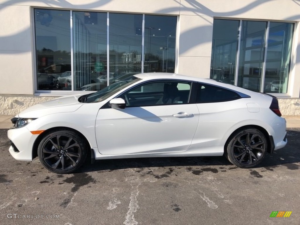Platinum White Pearl 2019 Honda Civic Sport Coupe Exterior Photo #130877826