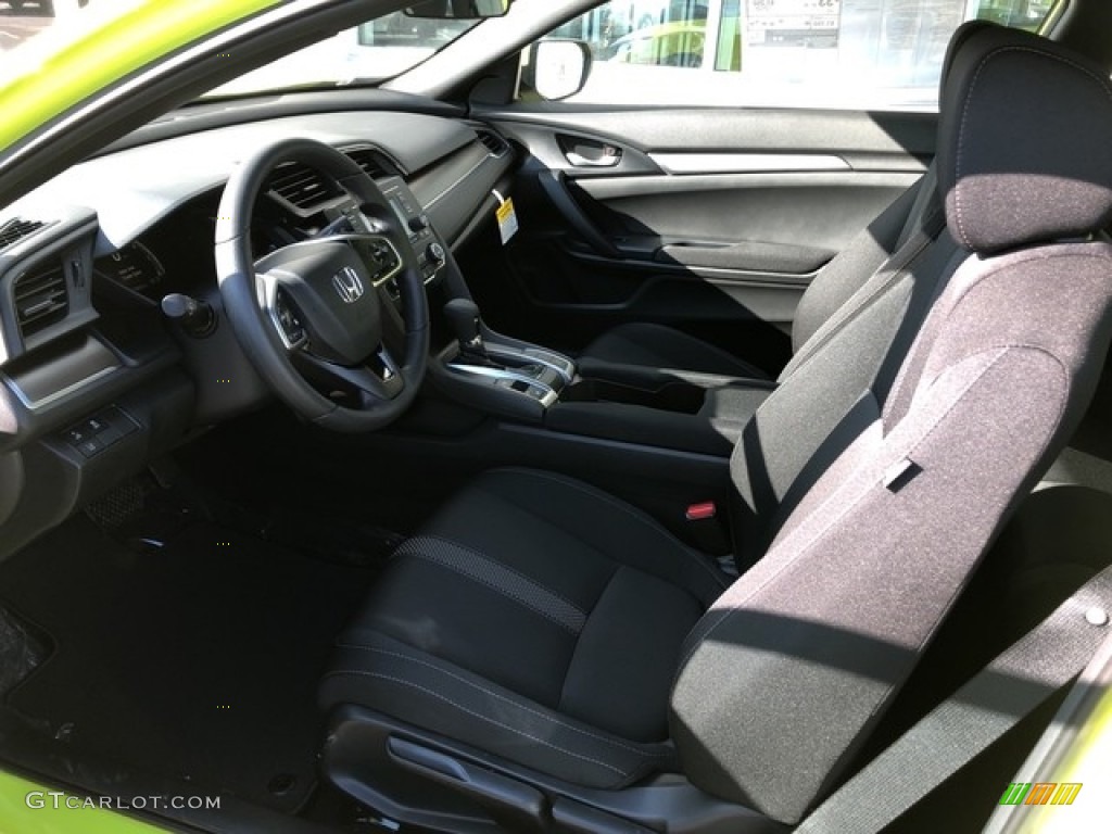 2019 Civic LX Coupe - Tonic Yellow Pearl / Black photo #5