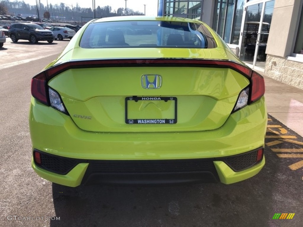 2019 Civic LX Coupe - Tonic Yellow Pearl / Black photo #7