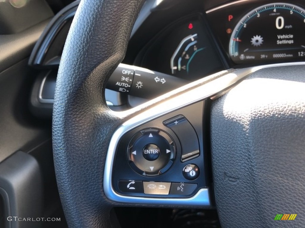 2019 Honda Civic LX Coupe Black Steering Wheel Photo #130880199