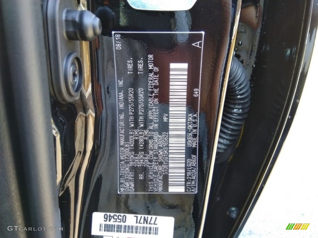 2019 Sequoia Color Code 218 for Midnight Black Metallic Photo #130883802